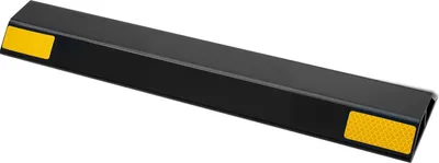 Image de Butées de stationnement - Lot de 2 aides au stationnement - Avec bandes réfléchissantes - Plastique PP - Pour voitures, camionnettes, camions - Dimensions 44,6 x 9 x 3,2 cm - Pour garage et parking