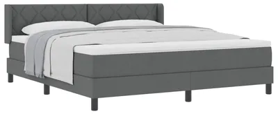 Zdjęcie produktu dla Łóżko sprężynowe z materacem z materacem ciemnoszary 180 x 200 cm