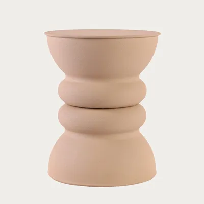 Zdjęcie produktu dla HOMLA Stolik kawowy SOLTRE metalowy beżowy 38x47 cm