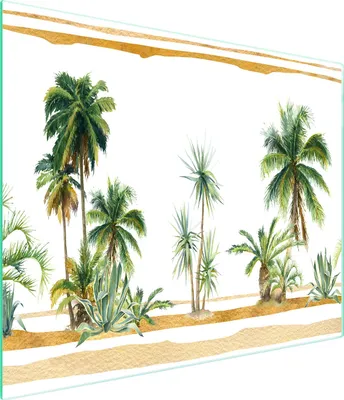 Produktbild von Glasschneidebrett 52x30 Palmen