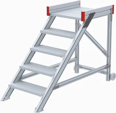 Produktbild von Euroline 514 Anstieg 45° 600mm Stufenbreite 5 Stufen Alu gerieft
