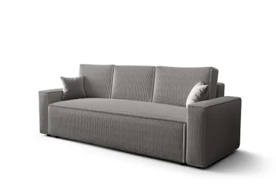 Produktbild von Schlafsofa ASTON 230x90 cm 3-Sitzer mit Bettfunktion & Bettkasten – Ausziehbares Sofa Couch Modern - Grau