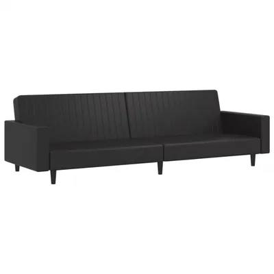 Produktbild von Schlafsofa 2-Sitzer Schwarz Kunstleder