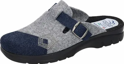 Produktbild von Fly Flot Herren Pantoffeln Hausschuhe Filz mit Schnalle, Größe:46 EU, Farbe:Mehrfarbig