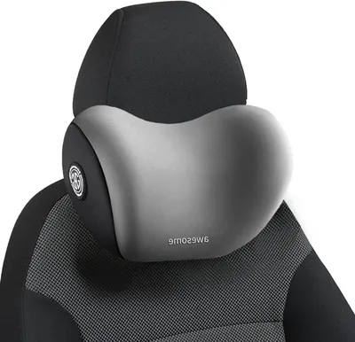 Productafbeelding van Neksteun Auto - Hoofdsteun Geheugenschuim - Comfortabel Rijden - Verstelbare Banden - 27.5 x 21 x 11.9 cm - Grijs