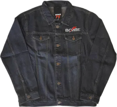 Immagine prodotto di David Bowie - Giacca di jeans logo "Flash" per uomo/donna unisex RO3841 (XXL) (blu denim)