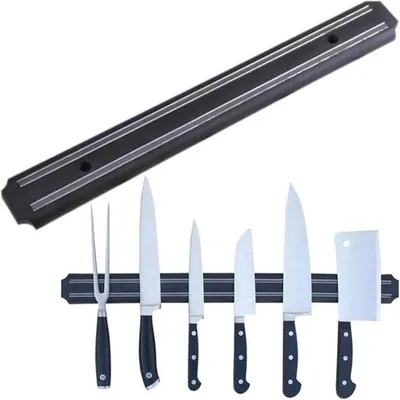 Produktbild von Famanu Magnetischer Messerhalter aus Holz 33 cm - Stilvoller Organizer für Küchenmesser und Küchenutensilien
