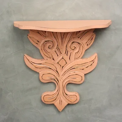 Produktbild von Wandpanel Wandkonsole Wandregal Ablage Hängekonsole Vintage Landhaus Shabby Chic Regal Panel Zwei in Einem 30 cm Orange