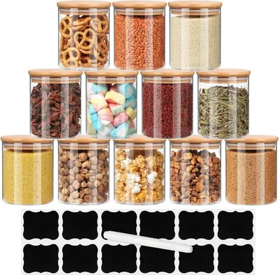 Produktbild von 12er Set Vorratsdosen Glas Luftdicht Tea Gewürzgläser 12x200ml