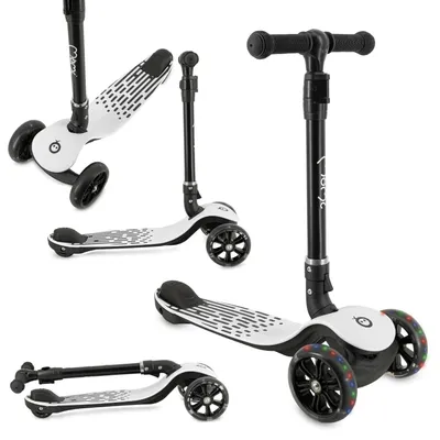Produktbild von MoMi SAN 2-in-1 3-Rad-Kinderroller – höhenverstellbarer Lenker 60/66/72 cm, klappbar, LED-Räder, ABEC-7, Trittbremse, 2,7 kg