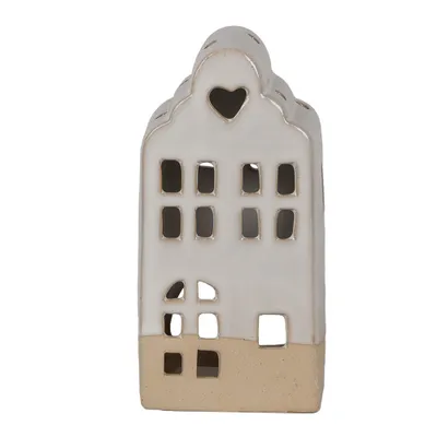 Image de Clayre & Eef Bougeoir Maison 7x6x14 cm Beige Céramique