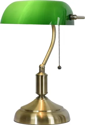 Produktbild von Clayre & Eef Schreibtischlampe Bankerslampe 27x17x41 cm Grün Goldfarbig Metall