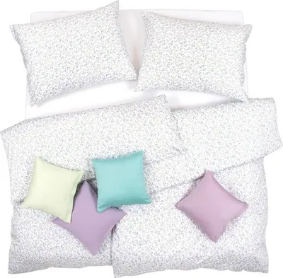 Obrázek produktu pro SCANquilt povlečení KLASIK lístečky bílopastelová 100% bavlna 140 x 200/70 x 90 cm