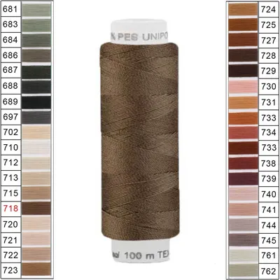 Produktbild von Nähgarn 100m Unipoly 120 Tex14x2 Polyester Nähfaden Nähmaschinengarn Farben 5v6 , Farbe:718