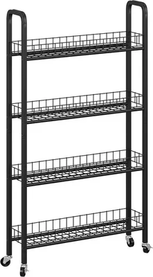 Produktbild von Rollregal Vicco Rolivo Schwarz 58 x 15 cm mit 4 Fächern, Model 58304
