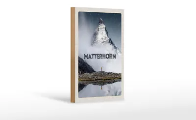Produktbild von Holzschild Reise 12x18 cm Matterhorn Schweiz Wanderung Berg