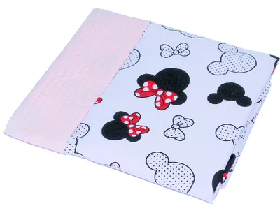 Produktbild von Babydecke Waffelpiqué Baumwolle Kuscheldecke Kinderwagendecke - 11. Minnie + Lachs