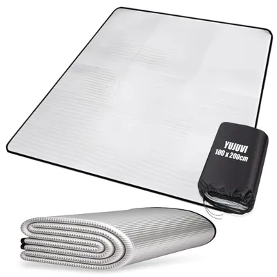 Productafbeelding van Aluminium isolatiemat, 200 x 200 cm, opvouwbare tentmat, thermodeken, licht en compact