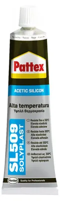 Productafbeelding van Siliconenkit, acetaatbasis, hoge temperatuur, 'Sl509', RAL 3001 (rood), verpakking 70 ml