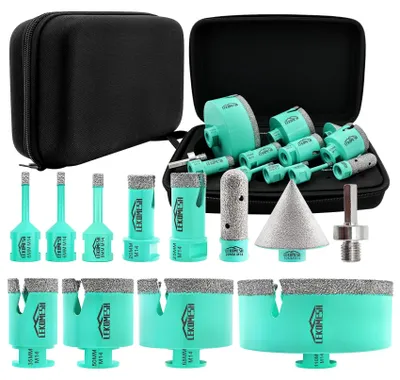 Produktbild von Diamant Fliesenbohrer Set, 12 Stück für Keramik und Marmor