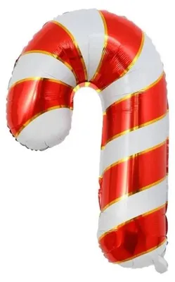 Image de Ballon en forme de bonbon de Noël, rouge et blanc, 38 cm - Godan