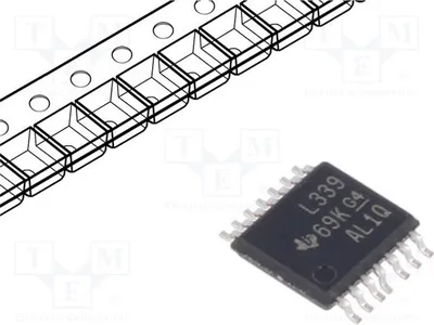 Immagine prodotto di 5 comparatori: 4 comparatori universali LM339PWR SMD, 50nA, da 2 a 30V