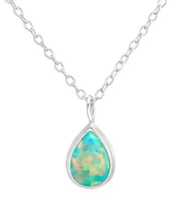 Produktbild von Kette Tropfen Silber 925 mit buntem Opal Moon Yellow