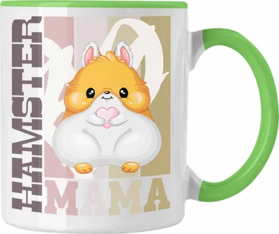 Produktbild von Trendation - Hamster Mama Tasse Geschenk für Hamster Besitzerin Spruch Geschenkidee (Grün)