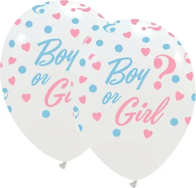 Produktbild von 6 weiße Luftballons für die Babyparty Boy or Girl 30cm
