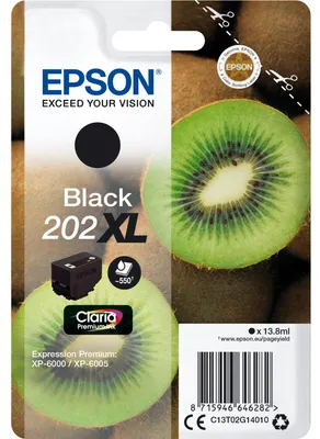 Image de Epson 202XL - 13.8 ml - noir - original - sous blister - cartouche d'encre