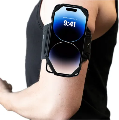 Produktbild von MMOBIEL Handytasche für Joggen - 360°  drehbare Telefonhalterung Hard Running -Halterung für Telefon mit Abnehmbare Armband - Universal - Schwarz