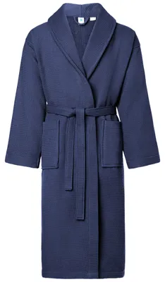 Image de Peignoir pour homme Ladeheid en tissu éponge 100 % coton à motif gaufré LA40-226 (bleu foncé (D12), taille S)