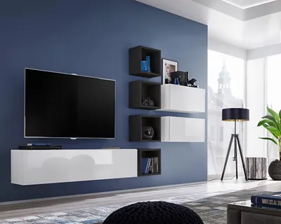 Obrázok produktu pre Obývacia izba Kompletná nábytková zostava TV stolík Drevená dizajnová nástenná polica