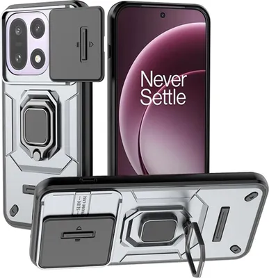 Produktbild von OnePlus 15 Hülle - Coverup Armor Ring Ständer Back Cover mit Kamera Schutz - Grau