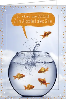 Produktbild von Abschied - A4 Karte mit Umschlag – Fische - „Zum Abschied alles Gute“