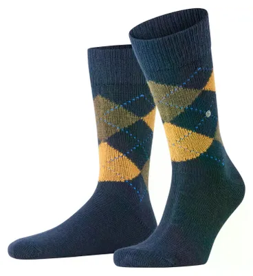 Imagen del producto de Calcetines para hombre Burlington, modelo Preston M, estampados, muy suaves y cálidos, 1 par, color azul oscuro