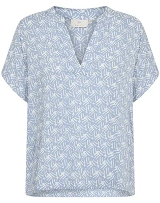 Produktbild von KAFFE Damen Bluse Kurzarm KAano Damen Bluse Kurzarm V-Ausschnitt Punkte Polka Do