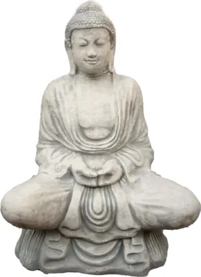 Produktbild von Schöner Buddha aus Steingus perfekt für den Garten die Terrasse oder den Vorgarten ist Frostfest Witterungsbeständig und Neu 90cm H, 4050An