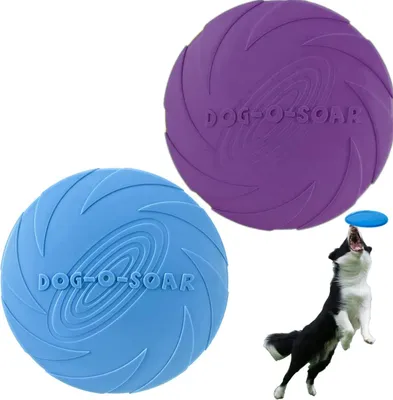 Zdjęcie produktu dla Frisbee dla psów 18 cm, 2 sztuki, naturalna guma, bezpieczne i trwałe, do treningu i zabawy