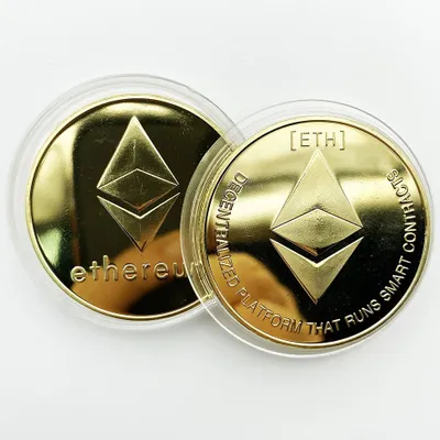 Produktbild von Goldene Ethereum Münze - Dekoratives Geschenk KP13409