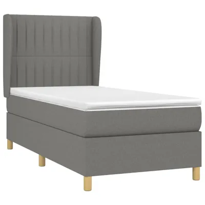 Produktbild von Boxspringbett mit Matratze Dunkelgrau 80x200 cm Stoff