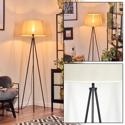 Produktbild von Schiavonea Stehlampe aus Metall/Stoff in Schwarz/Beige/Weiß