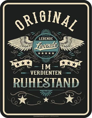 Produktbild von Blechschild mit Spruch : Lebende Legende Ruhestand