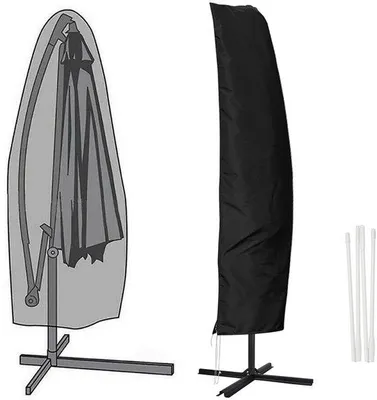 Zdjęcie produktu dla Pokrowiec na parasol 265 cm z drążkiem – wodoodporny pokrowiec z zamkiem błyskawicznym na parasol o średnicy 2–4 m, wykonany z poliestru odpornego na promieniowanie UV