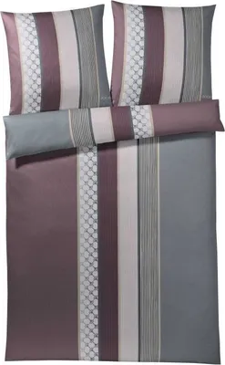 Produktbild von JOOP! Mako-Satin-Bettwäsche-Garnitur Cornflower Stripes Farbe deep wine Größe 200x220+2x70x90cm