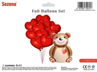 Image de Ballon « Ourson aux cœurs » - Sezona