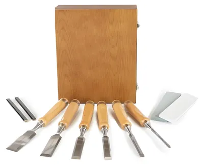 Immagine prodotto di Set di 6 scalpelli bestTools in acciaio al cromo-vanadio per legno