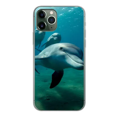 Produktbild von MuchoWow® Handyhülle Schutzhülle Hülle für iPhone 11 Pro Wasser - Delphin - Blau Silikon Softcase Handy Hülle - Handy