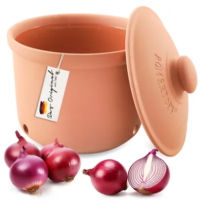 Keramik-Vorratsdose 1,9 kg rot für Zwiebeln & Obst