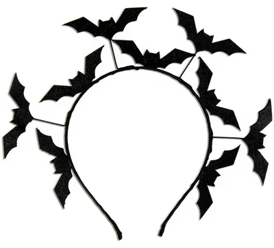 Produktbild von Schwarzer Haarreif mit Glitzer Fledermäusen für Halloween